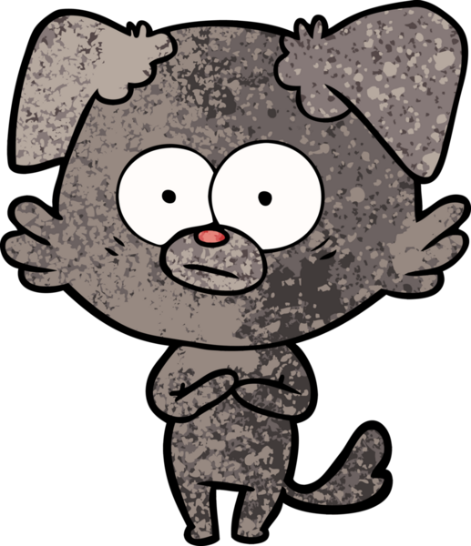 Bir insan tarafından çizilmiş sinirli köpek çizgi filmi.