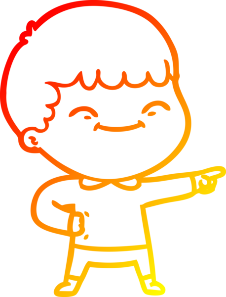 Bir insan tarafından çizilen mutlu bir çocuğun sıcak çizgi çizimi.