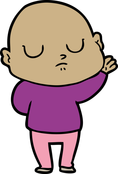 bir insan tarafından çizilmiş kel bir adam.