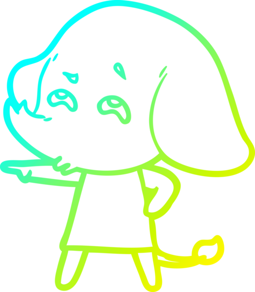 Bir insanın çizdiği karikatür fili çizimi.