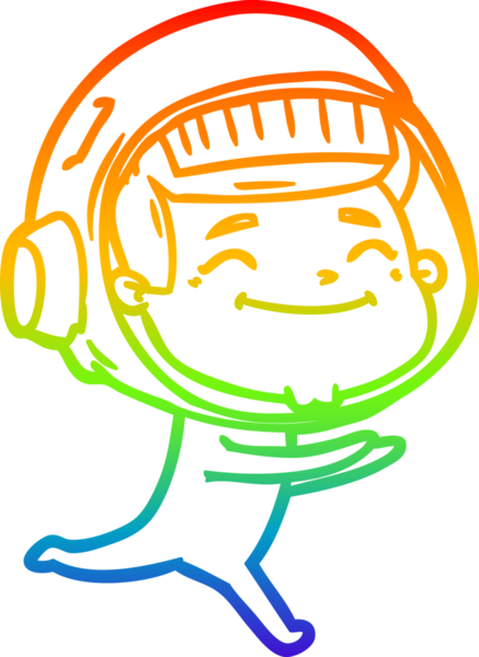 gökkuşağı gradyan çizimi mutlu bir çizgi astronot çizimi bir insan tarafından çizildi