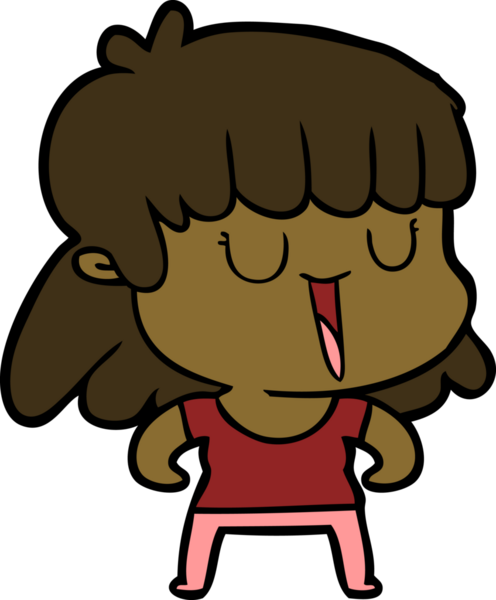 Bir insan tarafından çizilmiş bir çizgi film kadını.