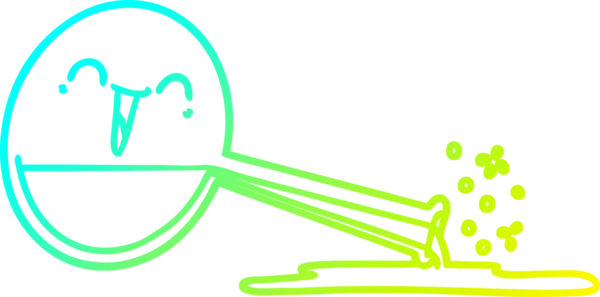 Mutlu bir karikatürün soğuk gradyan çizimi bir insan tarafından çizilmiş kimyasallar.