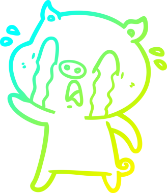 Bir insan tarafından çizilmiş ağlayan domuz çizgi filmi.