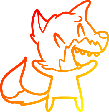 Bir insan tarafından çizilmiş gülen tilki çizgi filmi.