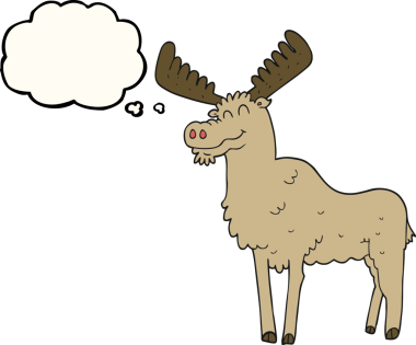 Bir insan tarafından çizilmiş serbest çizim baloncuk çizgi film geyiği.