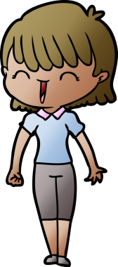 Bir insan tarafından çizilmiş karikatür kadın.