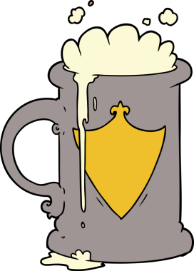 Bir insan tarafından çizilmiş köpüklü bira.