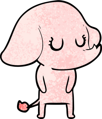 Bir insan tarafından çizilmiş şirin bir fil.