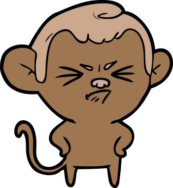 Bir insan tarafından çizilmiş sinir bozucu bir maymun.