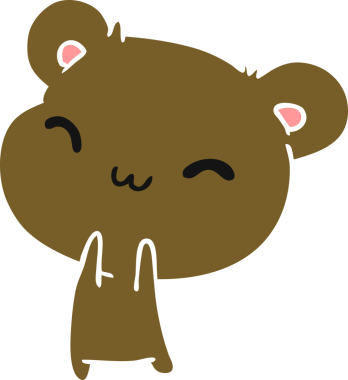 Çizim: kawaii Bir insan tarafından çizilmiş sevimli oyuncak ayı.