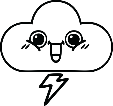 Bir insan tarafından çizilmiş bir fırtına bulutu çizimi