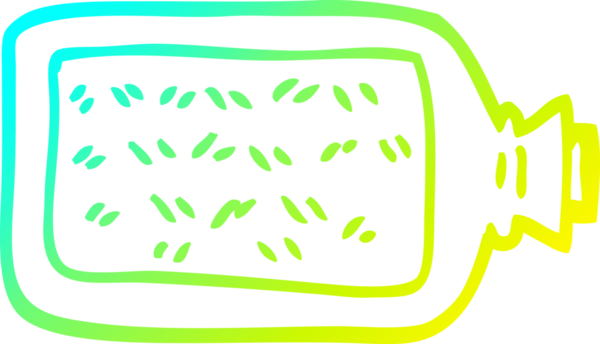 Bir insan tarafından çizilen sıcak su şişesinin soğuk gradyan çizgisi