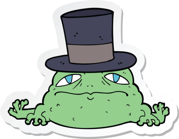 Bir insan tarafından çizilmiş zengin kara kurbağasının çıkartması.