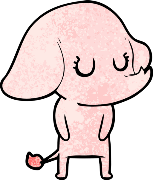 Bir insan tarafından çizilmiş şirin bir fil.