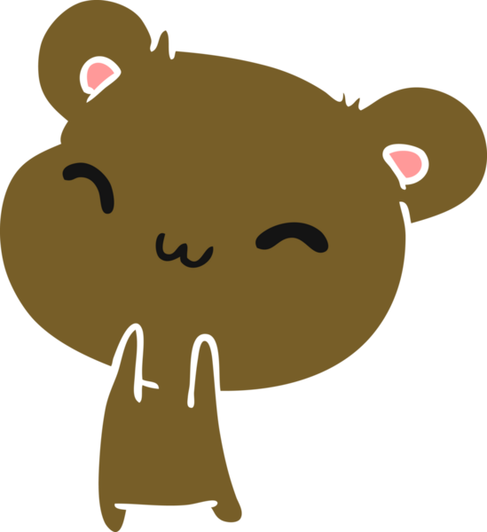 Çizim: kawaii Bir insan tarafından çizilmiş sevimli oyuncak ayı.