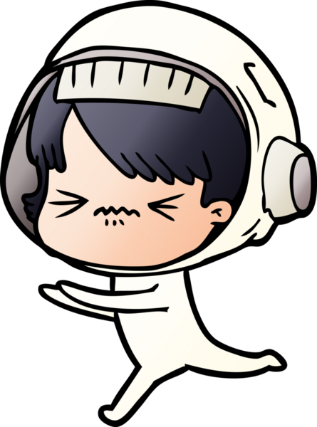 Bir insan tarafından çizilmiş astronot kadın.