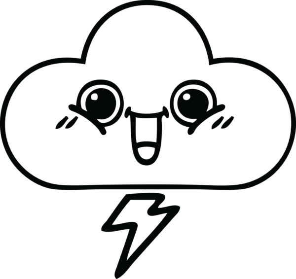 Bir insan tarafından çizilmiş bir fırtına bulutu çizimi