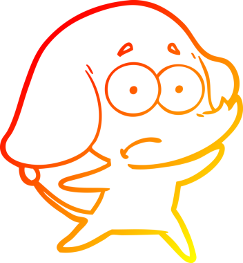 Bir insan tarafından çizilmiş, belirsiz bir filin sıcak çizgi çizimi.