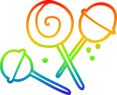 bir insan tarafından çizilmiş geleneksel bir lolipopun çizimi