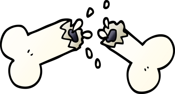 Bir insan tarafından çizilmiş kırık bir kemik.