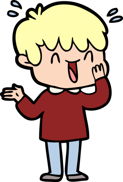 Bir insan tarafından çizilmiş gülen çocuk.