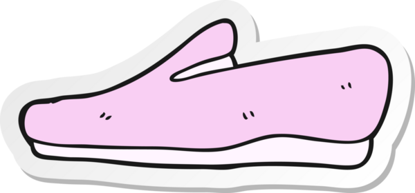 Bir insan tarafından çizilmiş karikatür terliğinin çıkartması.