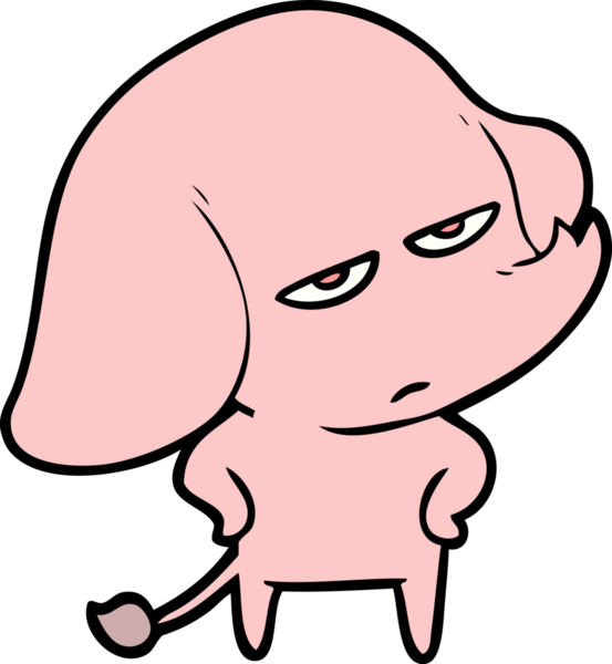 Bir insan tarafından çizilmiş kızgın bir fil.