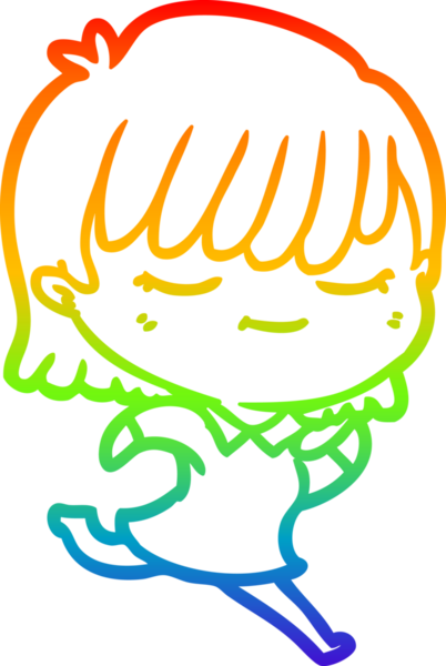 gökkuşağı gradyan çizimi bir insan tarafından çizilmiş bir karikatür kadın