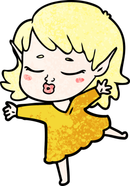 Bir insan tarafından çizilmiş güzel elf kızı.