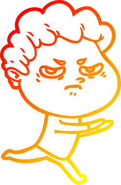 Bir insan tarafından çizilmiş kızgın bir adamın sıcak çizgi çizimi.