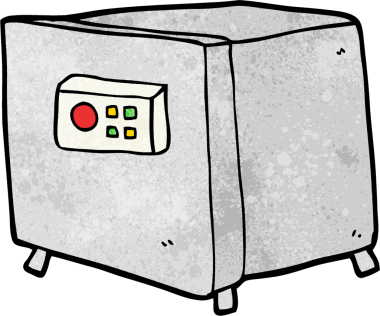 Bir insan tarafından çizilmiş bir kasa.