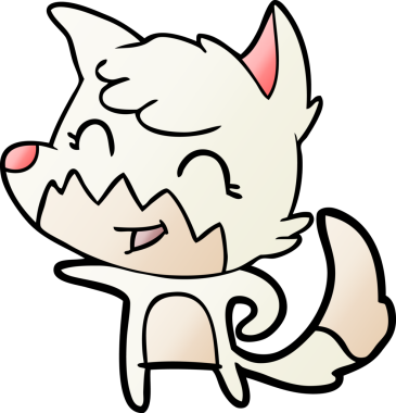 Bir insan tarafından çizilmiş mutlu çizgi film tilkisi.