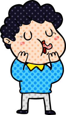 Bir insan tarafından çizilmiş çizgi film şarkıcısı.