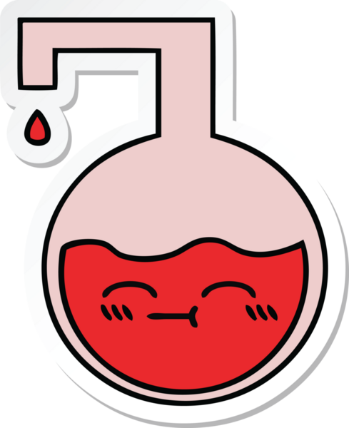 Bir insan tarafından çizilmiş şirin bir karikatür bilim deneyinin çıkartması.