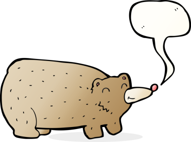 Bir insan tarafından çizilmiş komik bir çizgi film ayısı.