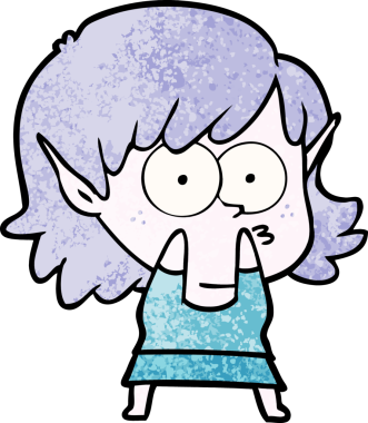 Bir insan tarafından çizilmiş çizgi film elf kızı.