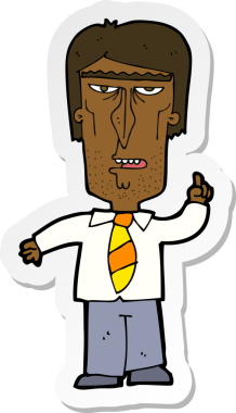 Bir insan tarafından çizilmiş huysuz bir patronun çıkartması.