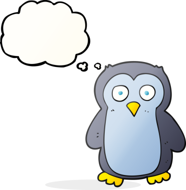 Bir insan tarafından çizilmiş serbest çizim baloncuk pengueni.