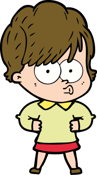 Bir insan tarafından çizilmiş karikatür kadın.