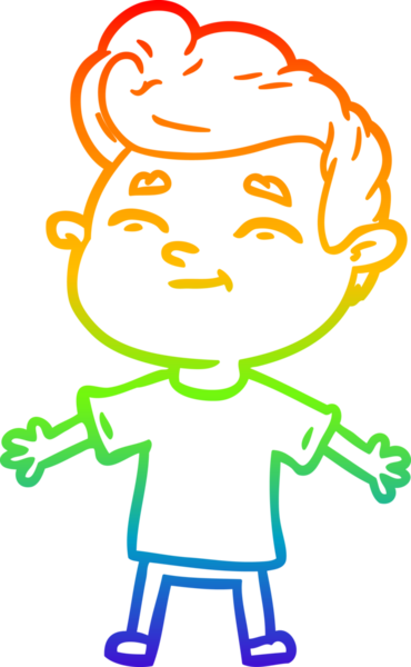 gökkuşağı gradyanı çizimi bir insan tarafından çizilmiş mutlu bir çizgi film adamı
