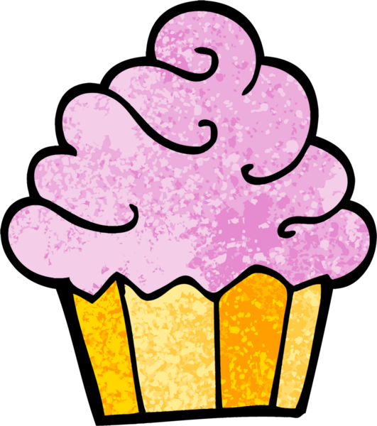 Bir insan tarafından çizilmiş grunge desenli resimli çizgi film keki.