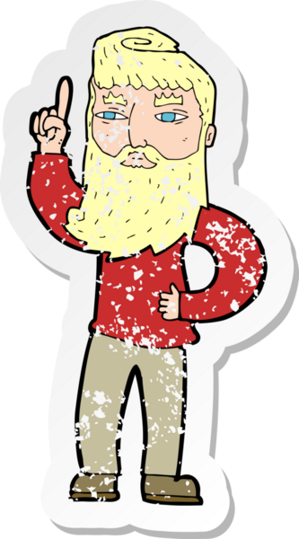 İnsan tarafından çizilmiş bir fikri olan karikatürcü bir adamın gerilimli çıkartması.