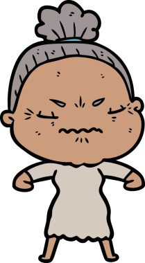 Çizgi film bir insan tarafından çizilmiş yaşlı bir kadın tarafından rahatsız edildi.