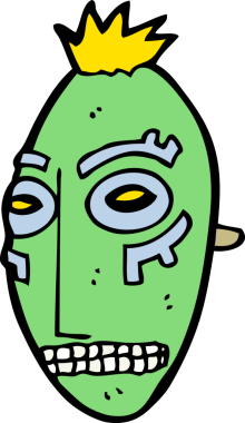 Bir insan tarafından çizilmiş kabile maskesi.