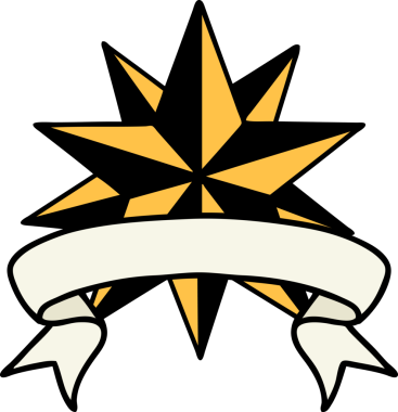 Bir insan tarafından çizilmiş geleneksel bir yıldız dövmesi