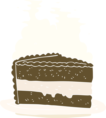 Bir insan tarafından çizilen kekin düz renk çizimi