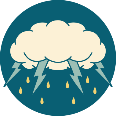 Bir insan tarafından çizilmiş fırtına bulutunun ikonik dövme şekli