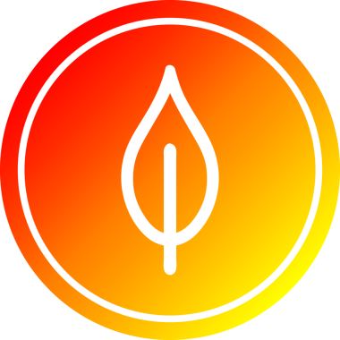 Bir insan tarafından çizilmiş doğal yaprak dairesel simgesi.