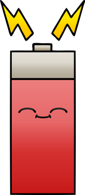 Bir insan tarafından çizilen bataryanın gölgelenmiş karikatürü